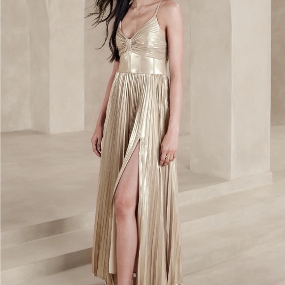 Banana Republic Odetta Metallic Maxi Dress Size 6 - Picture 1 of 10